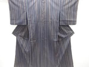 縞織り出しお召単衣着物